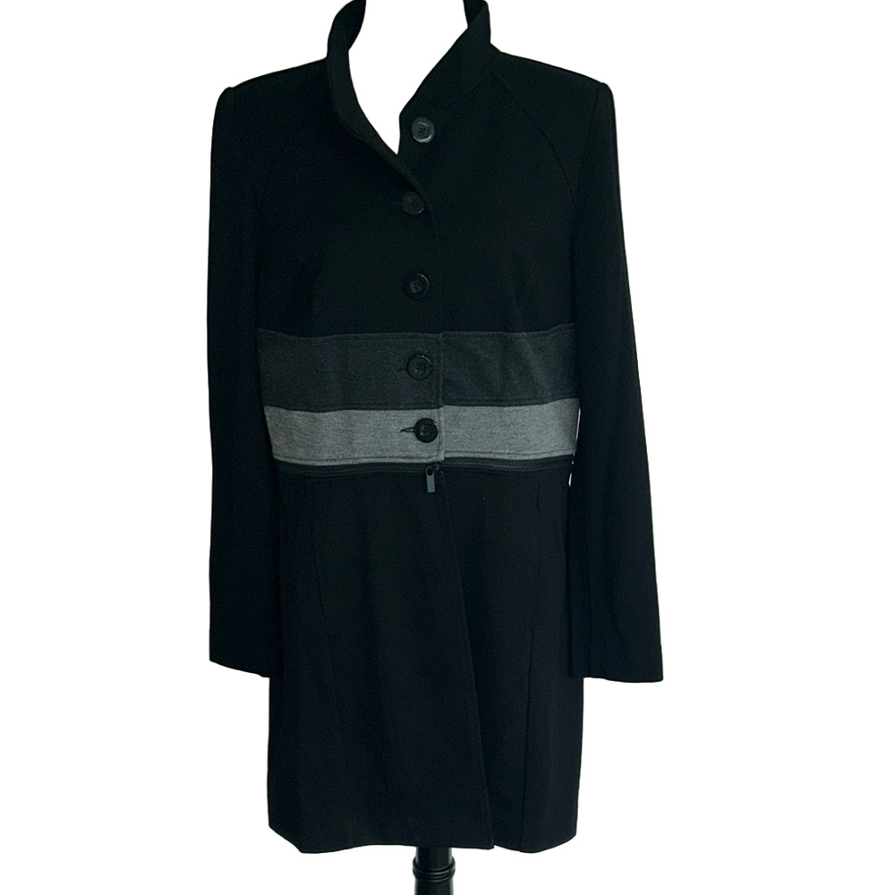 Cabi: Black and Gray Convertible Coat: Size Medium